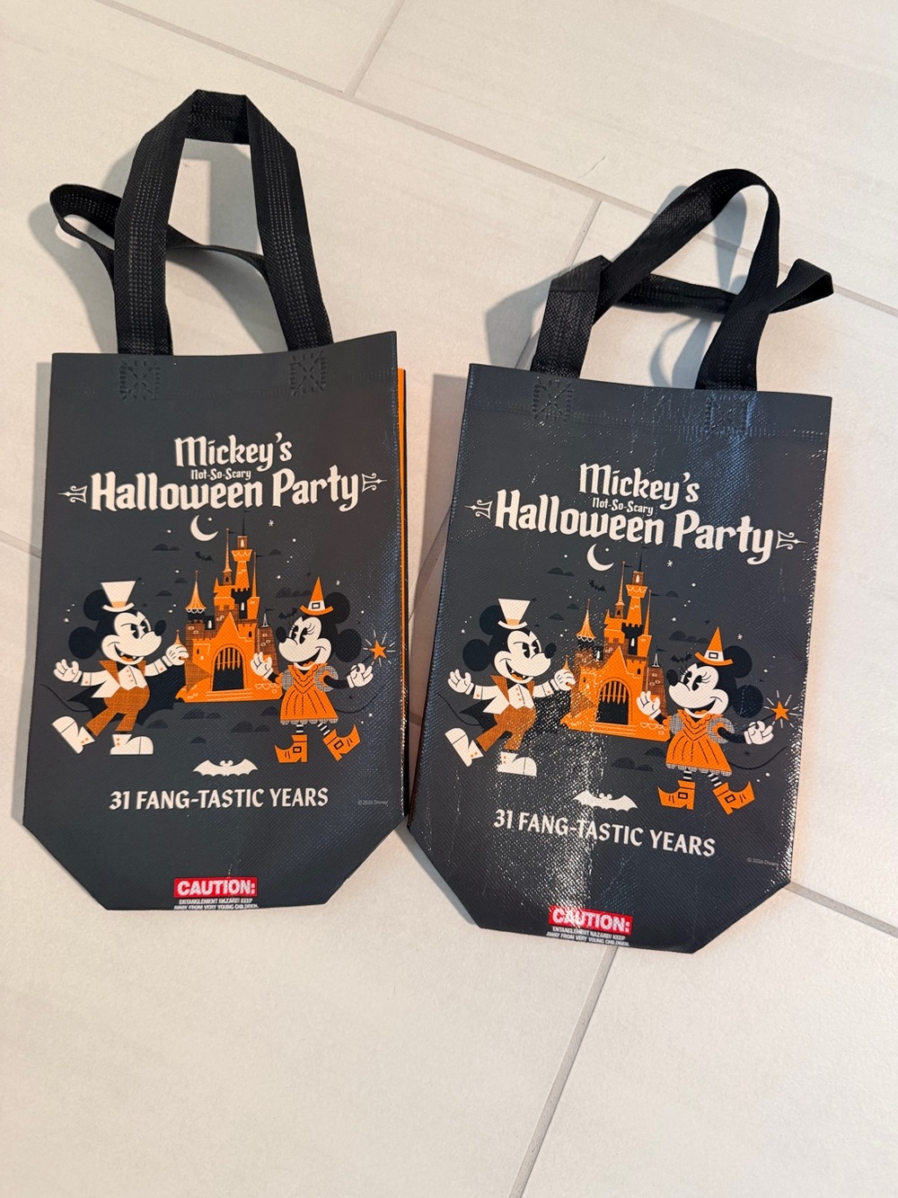 Disney Bundle! 2 Trick-or-Treat Tote Bag Halloween